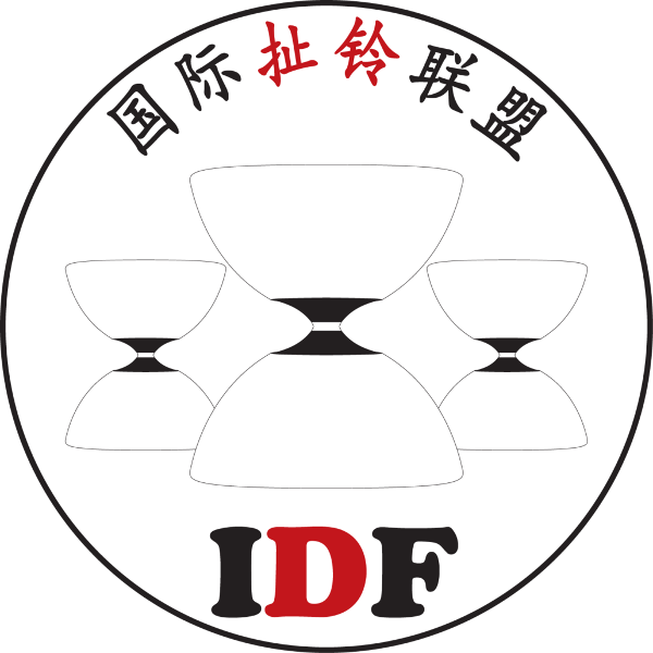 IDF Logo mit drei Diabolos und chinesischen Schriftzeichen